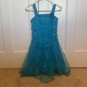 girls size 14 iz amy byer blue formal dress